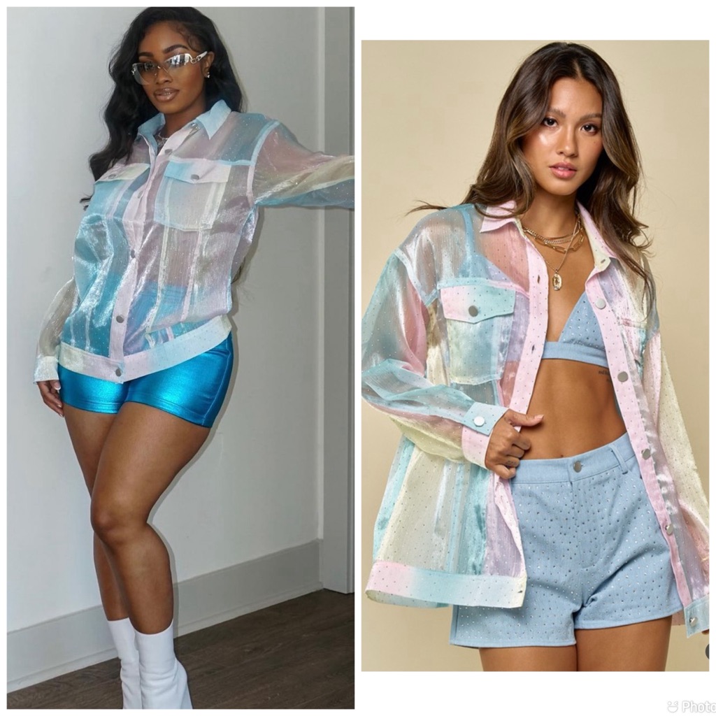 Metallic Button Up